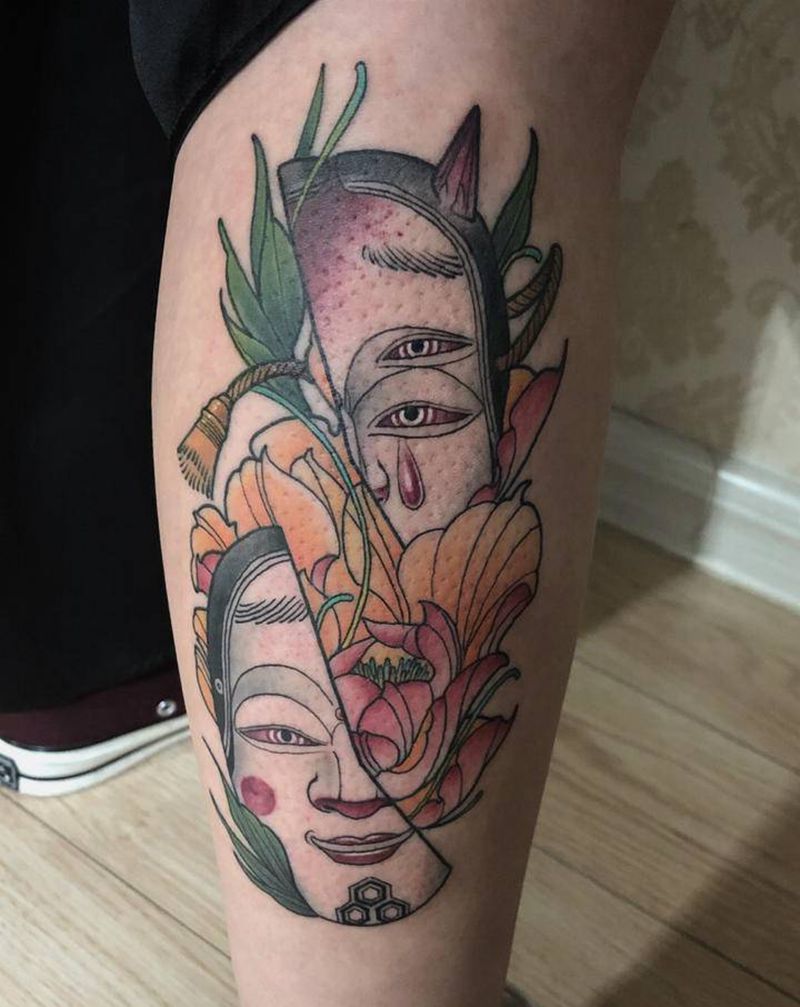 许昌文身沄刺青纹身图片_腿部纹身图案