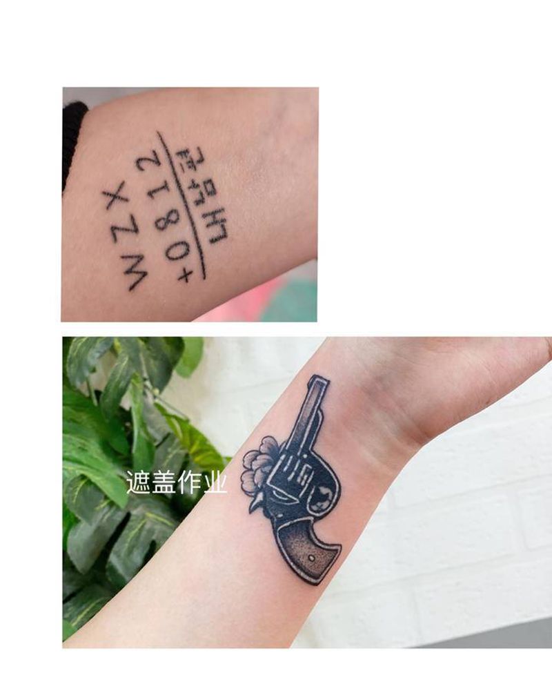 遮盖纹身图片_手臂点刺纹身图案
