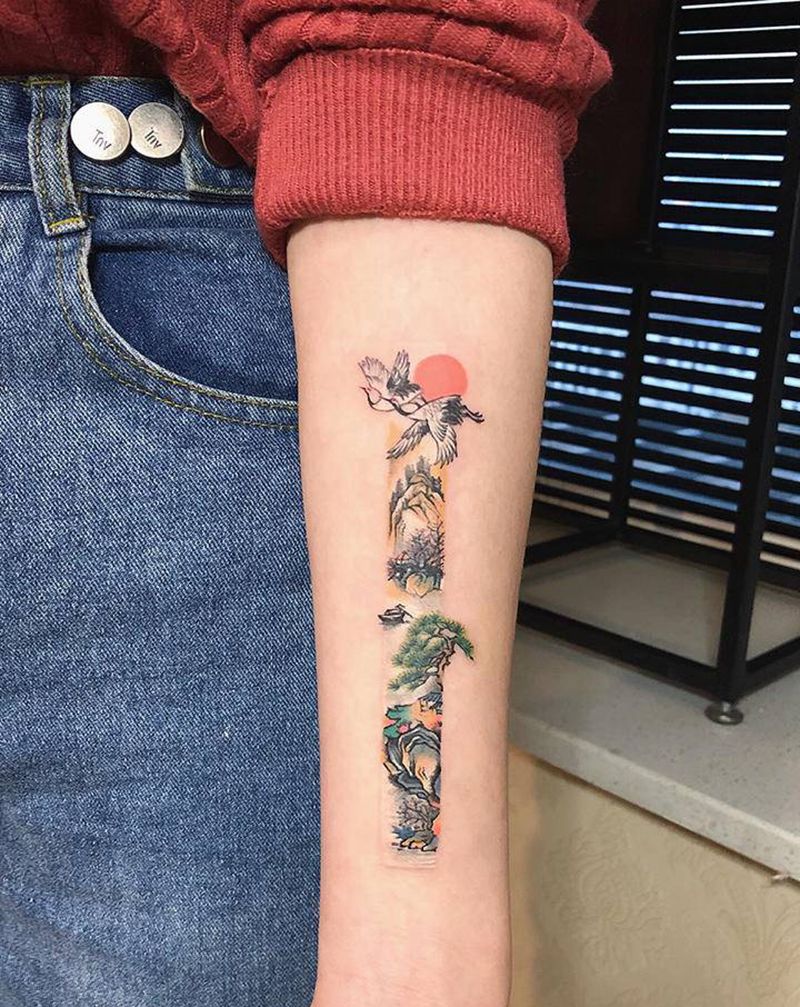 许昌文身沄刺青纹身图片_手臂老传统纹身图案