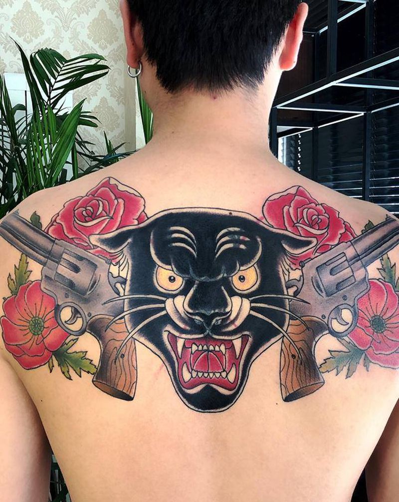 许昌文身沄刺青纹身图片_肩部Old School纹身图案