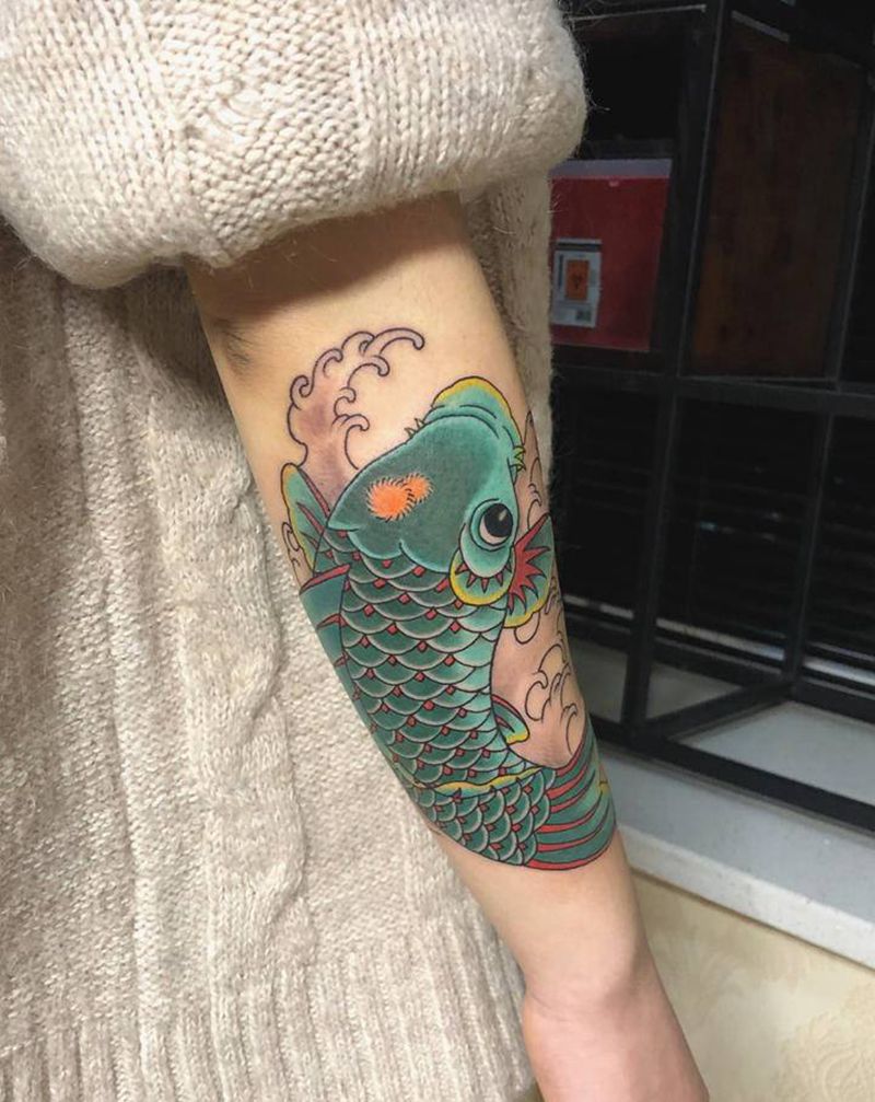 许昌文身沄刺青纹身图片_手臂老传统纹身图案