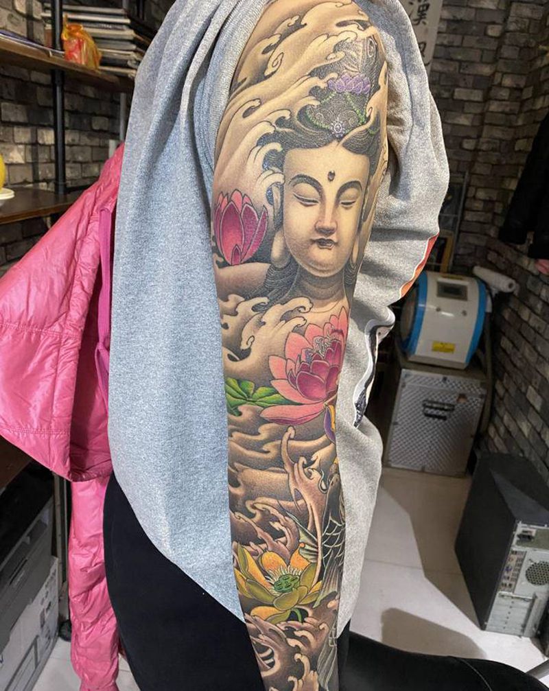 释魂刺青作品纹身图片_手臂新传统纹身图案