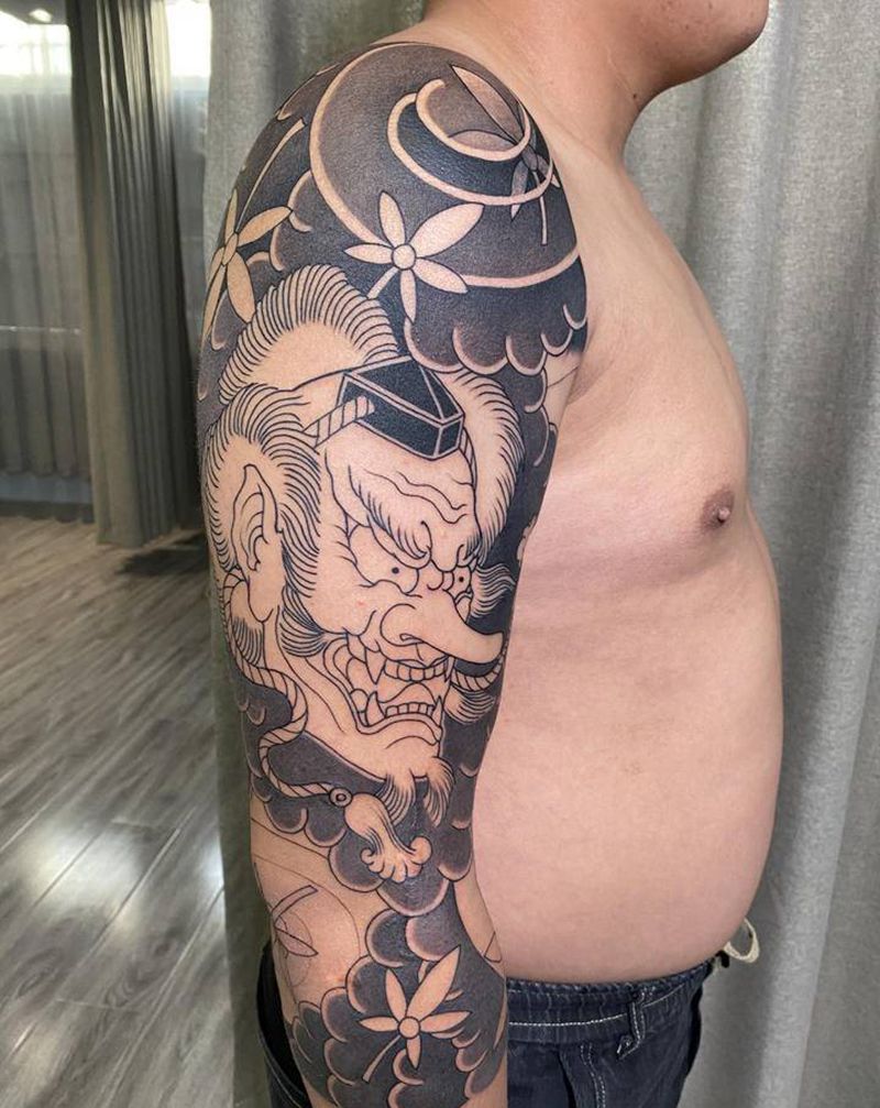 近期作品纹身图片_手臂背部老传统纹身图案