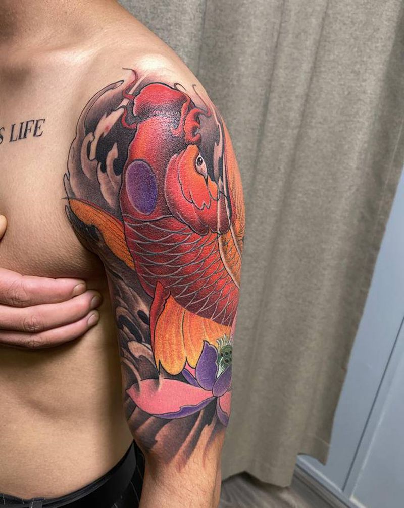 修改上色，线条不是本店作品纹身图片_手臂新传统纹身图案