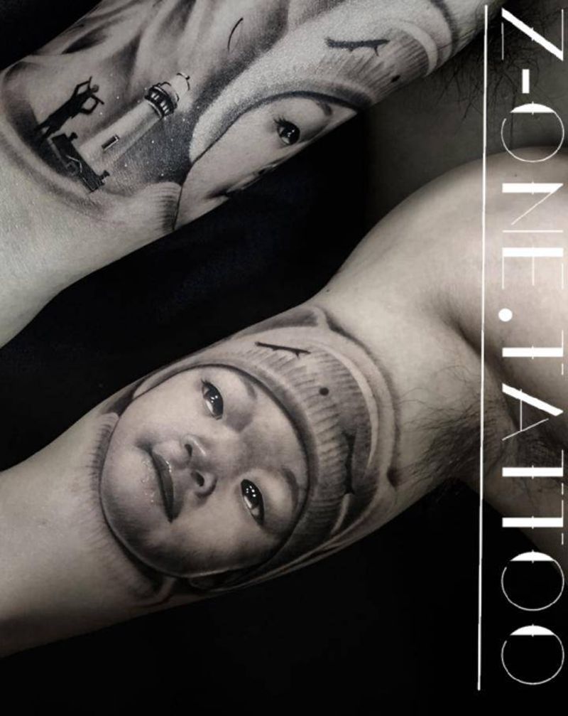 《宝宝肖像》纹身图片_手臂欧美写实纹身图案