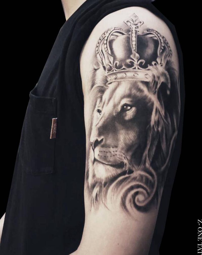 《狮子王》纹身图片_手臂欧美写实纹身图案