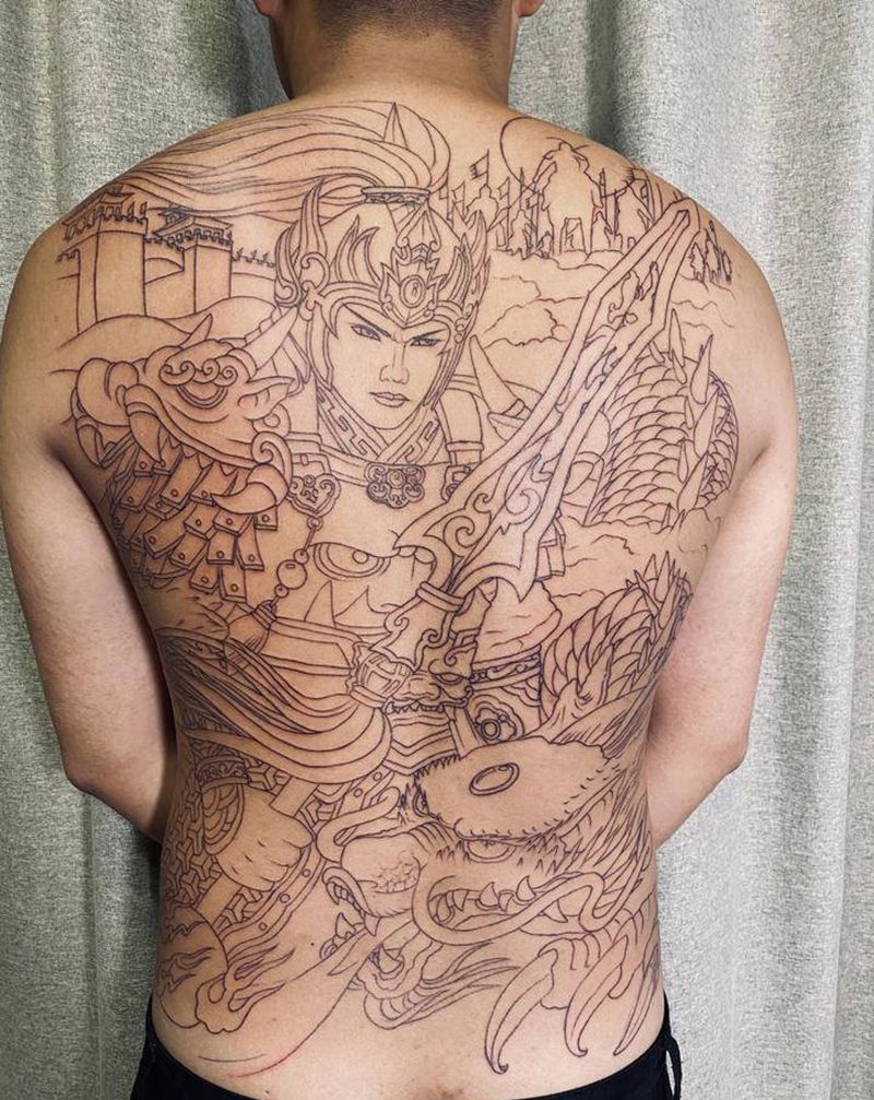 最近都是半成品.纹身图片_背部腿部纹身图案