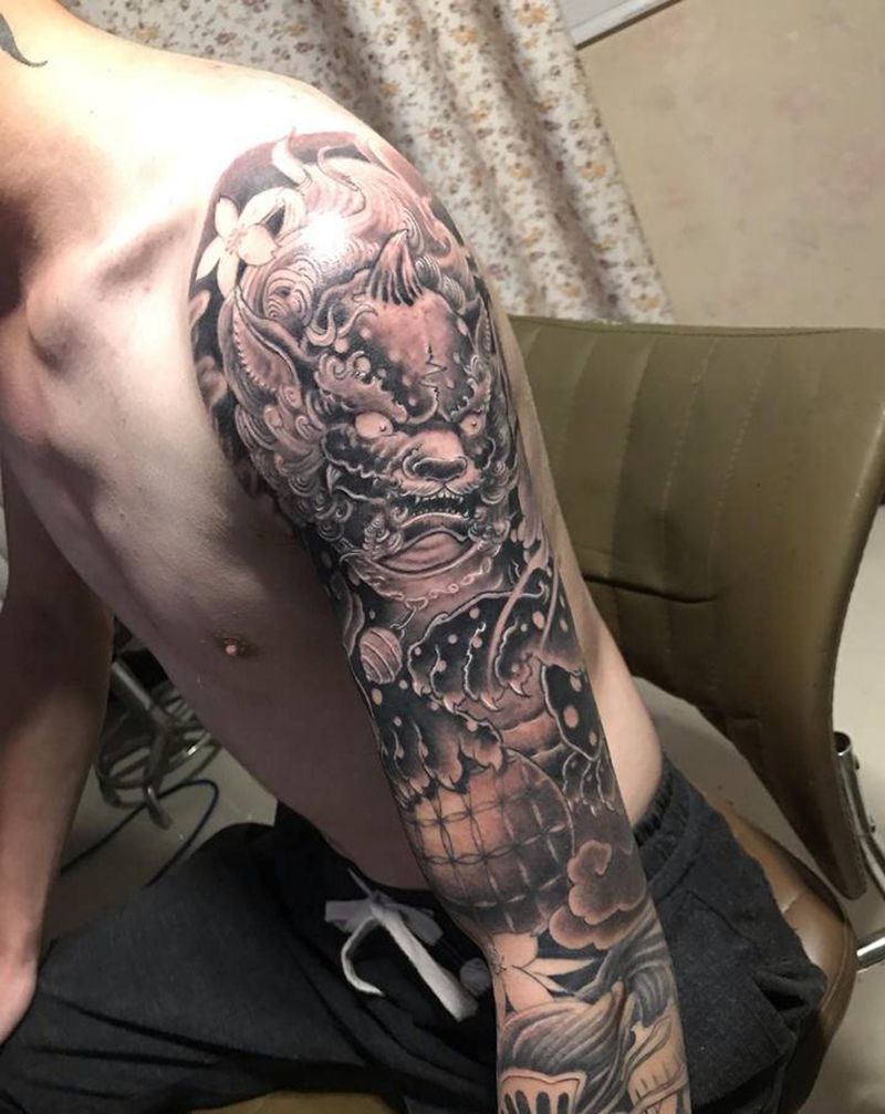 花臂纹身图片_手臂新传统纹身图案