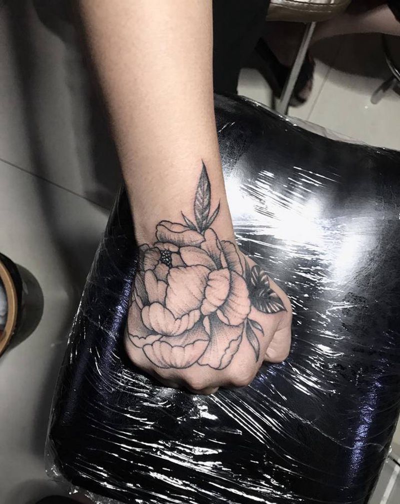 遮盖旧闻纹身图片_手部点刺纹身图案