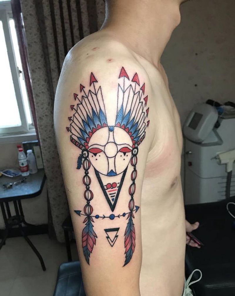 部落图腾纹身图片_手臂图腾Old School纹身图案