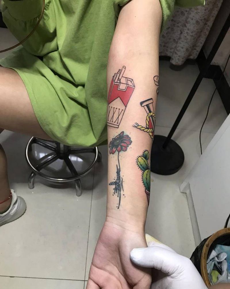 school纹身图片_手臂New SchoolOld School纹身图案