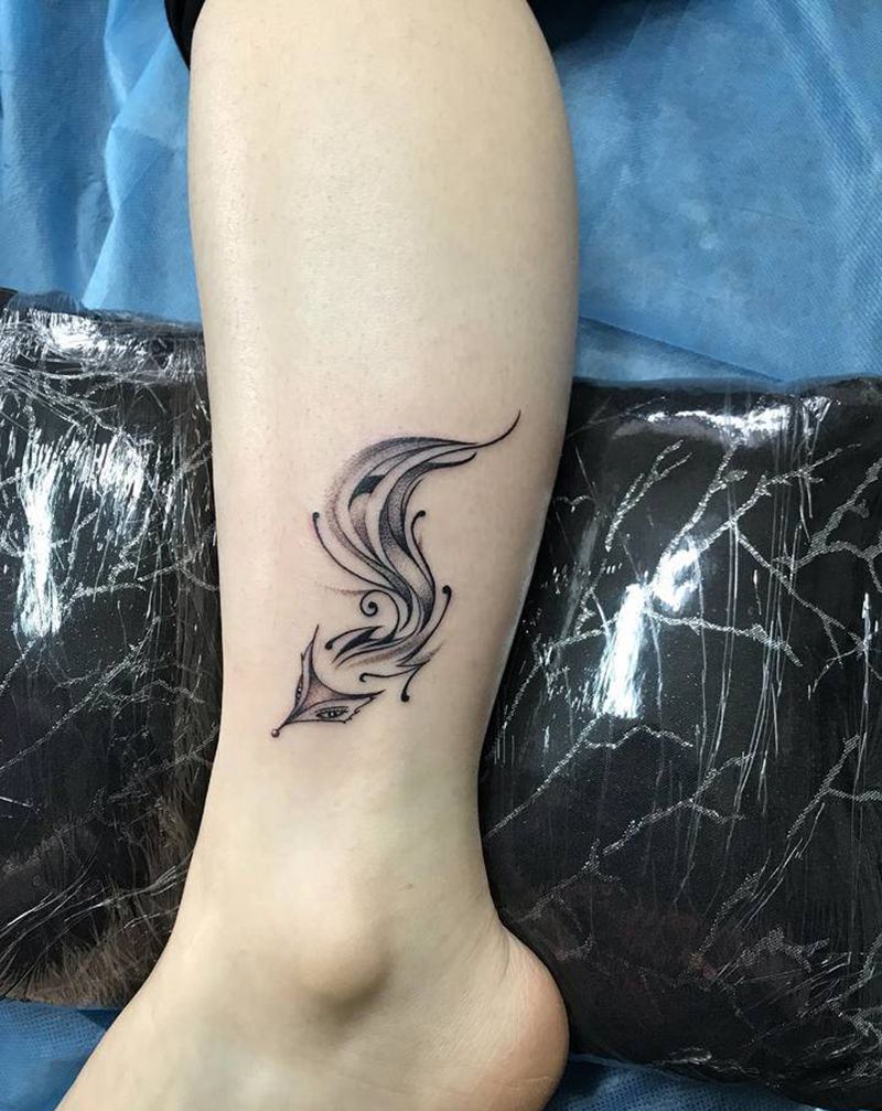 狐狸纹身图片_脚部图腾纹身图案