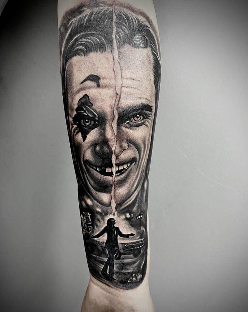 小丑2019纹身图片_手臂欧美写实纹身图案