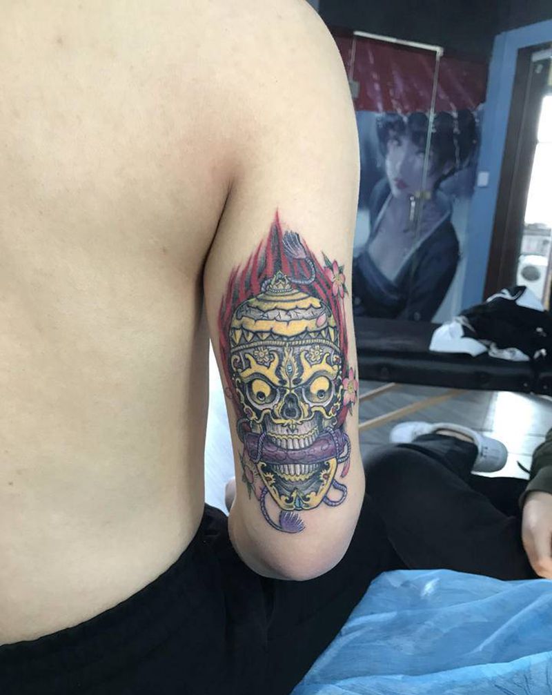 嘎巴拉纹身图片_手臂新传统New School纹身图案