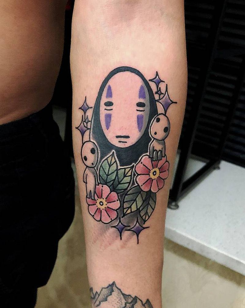 许昌沄刺青纹身图片_手臂无面男纹身图案