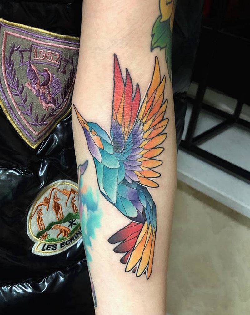 许昌沄刺青纹身图片_手臂鸟纹身图案