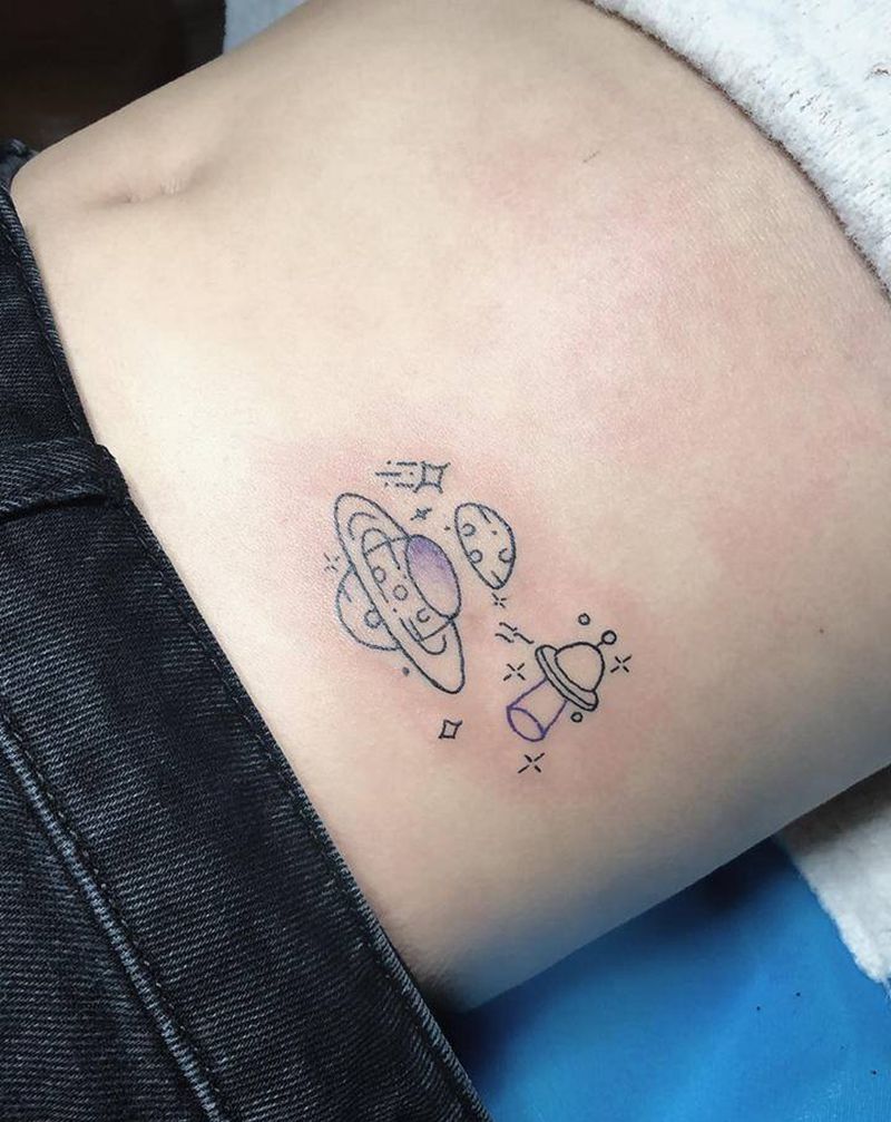 许昌沄刺青纹身图片_腹部小清新纹身图案