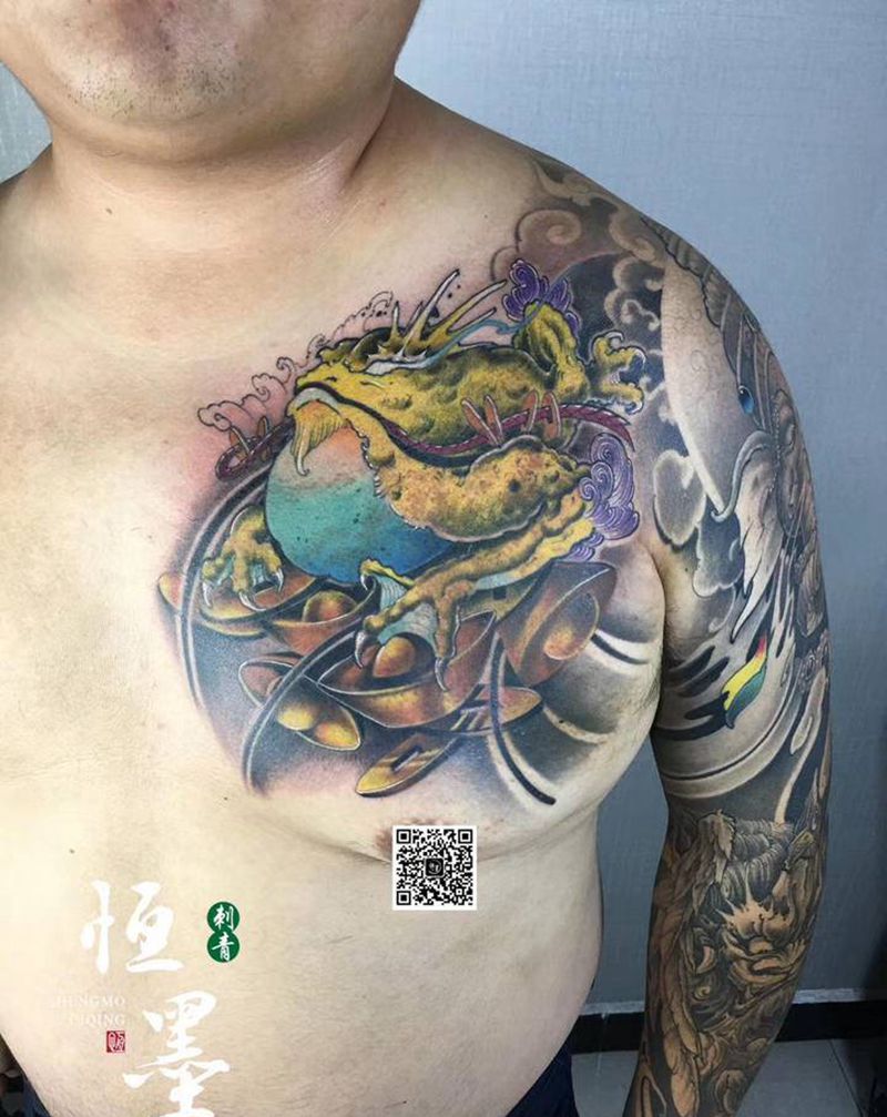 半甲花臂纹身图片_手臂肩部老传统新传统纹身图案