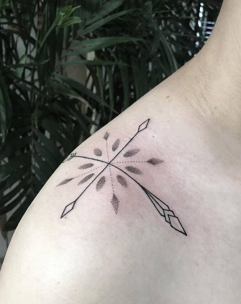 许昌文身沄刺青纹身图片_肩部点刺纹身图案