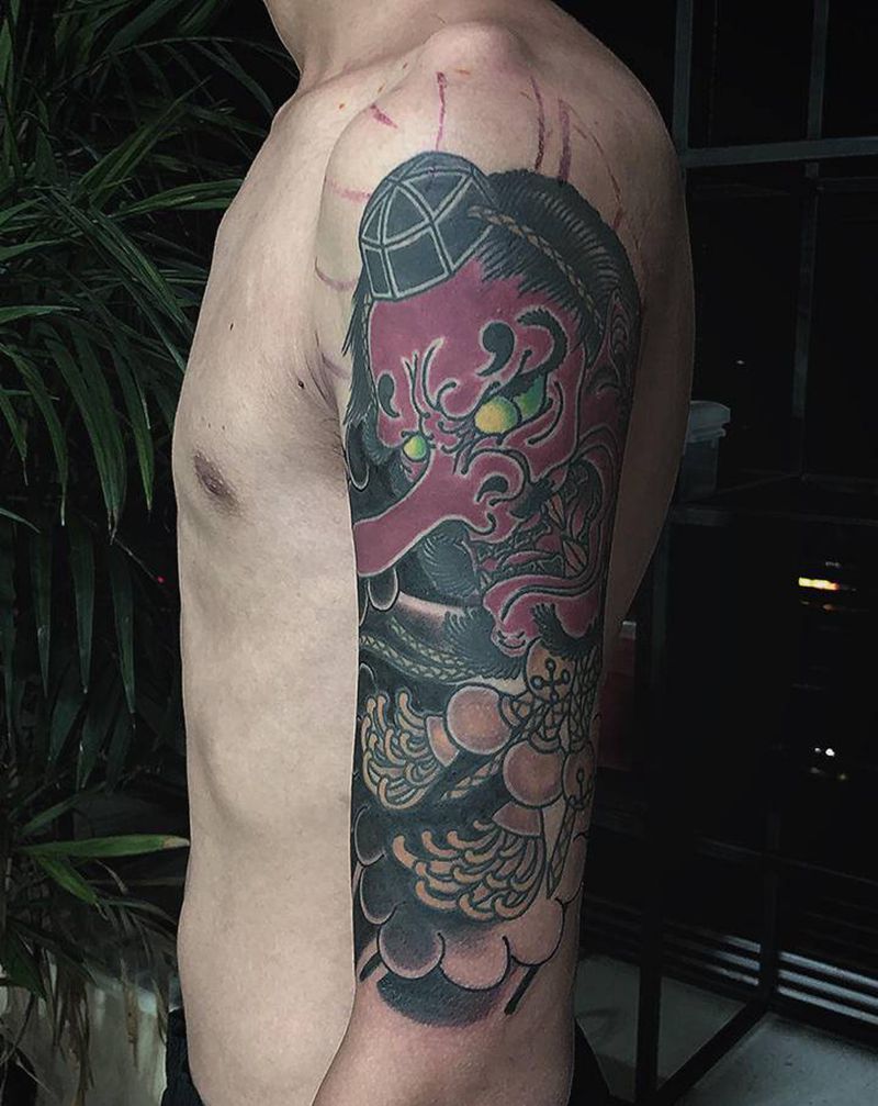 许昌文身沄刺青纹身图片_手臂肩部老传统纹身图案