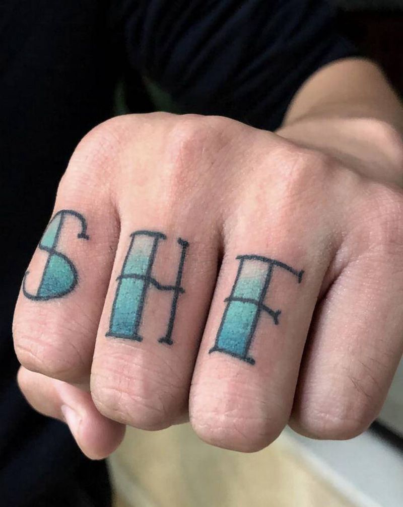 许昌文身沄刺青纹身图片_手部Old School纹身图案