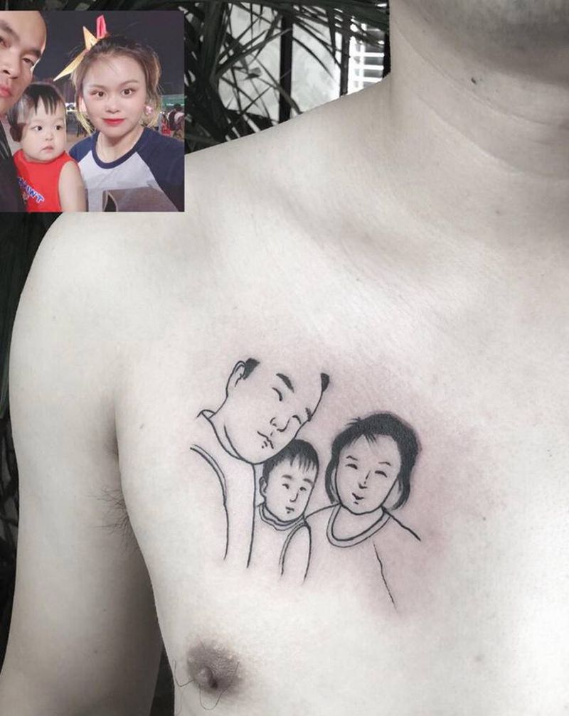 许昌文身沄刺青纹身图片_胸部纹身图案