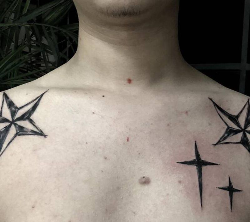 许昌文身沄刺青纹身图片_肩部胸部纹身图案