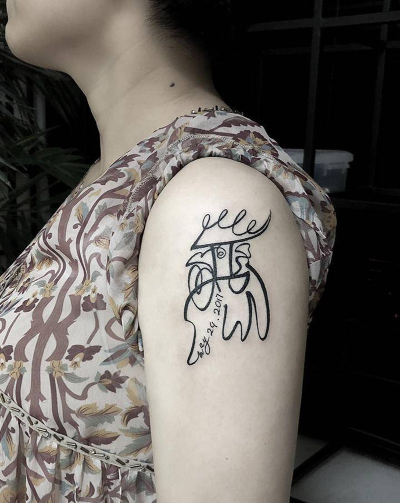 许昌文身沄刺青纹身图片_手臂图腾纹身图案