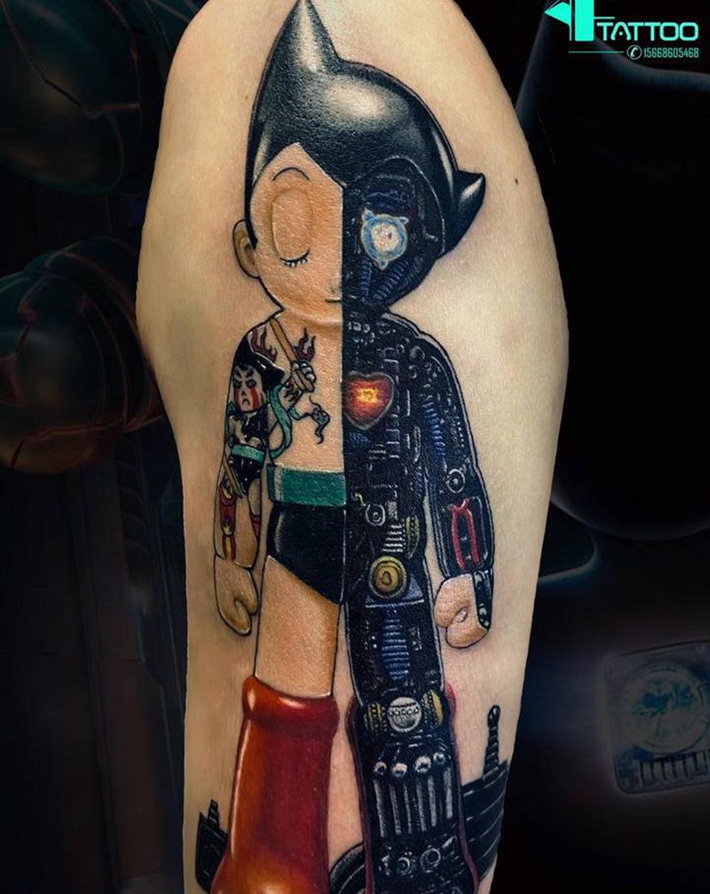 童年纹身图片_手臂欧美写实卡通彩色纹身图案