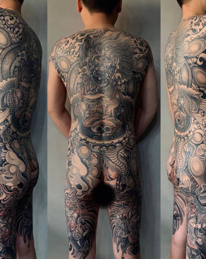 玛哈嘎拉纹身图片_老传统纹身图案