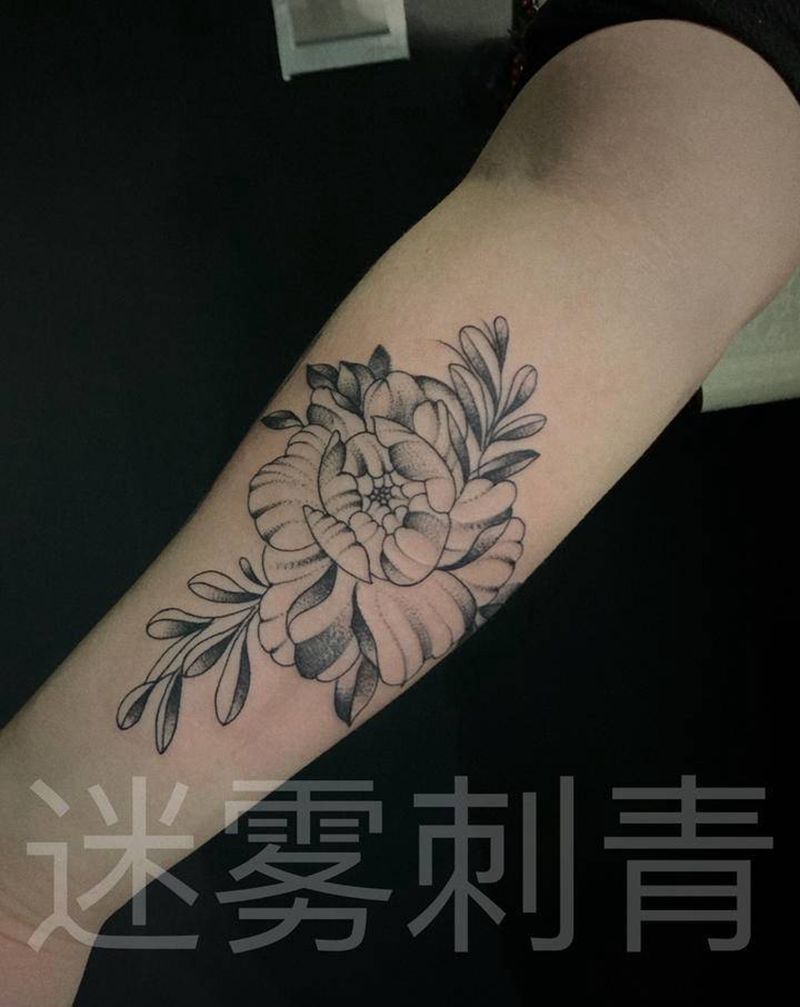 素花纹身图片_手臂纹身图案