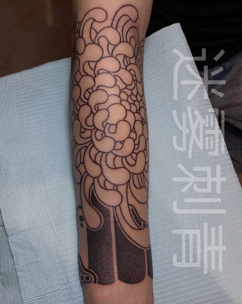 老传统花臂纹身图片_手臂纹身图案