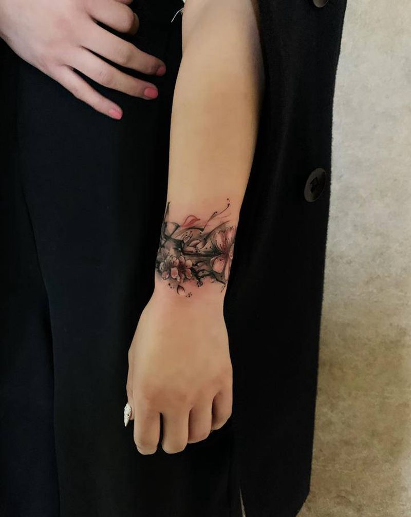 遮盖纹身图片_手部水彩水墨纹身图案
