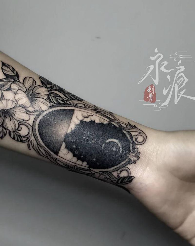 手腕素花遮盖纹身图片_手臂点刺素花遮盖纹身图案