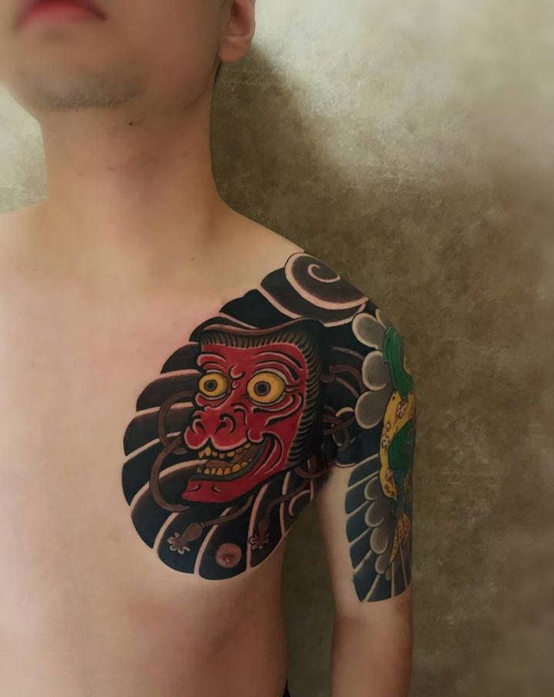 老传统纹身图片_胸部手臂老传统板雾  猴子纹身图案