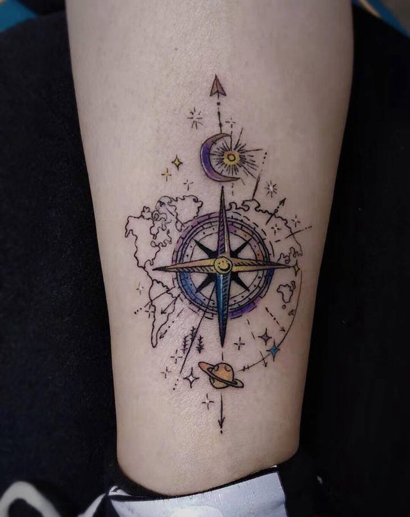 欧美小图纹身图片_腿部脚部新传统欧美写实纹身图案