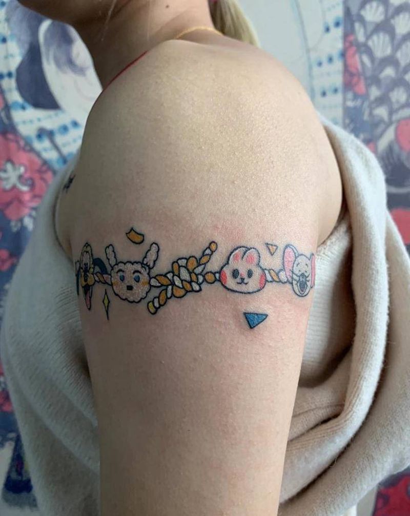 卡通纹身纹身图片_手臂新传统纹身图案