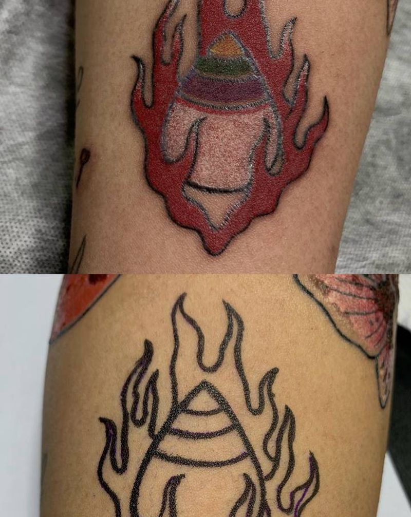 宝珠纹身图片_手臂老传统纹身图案