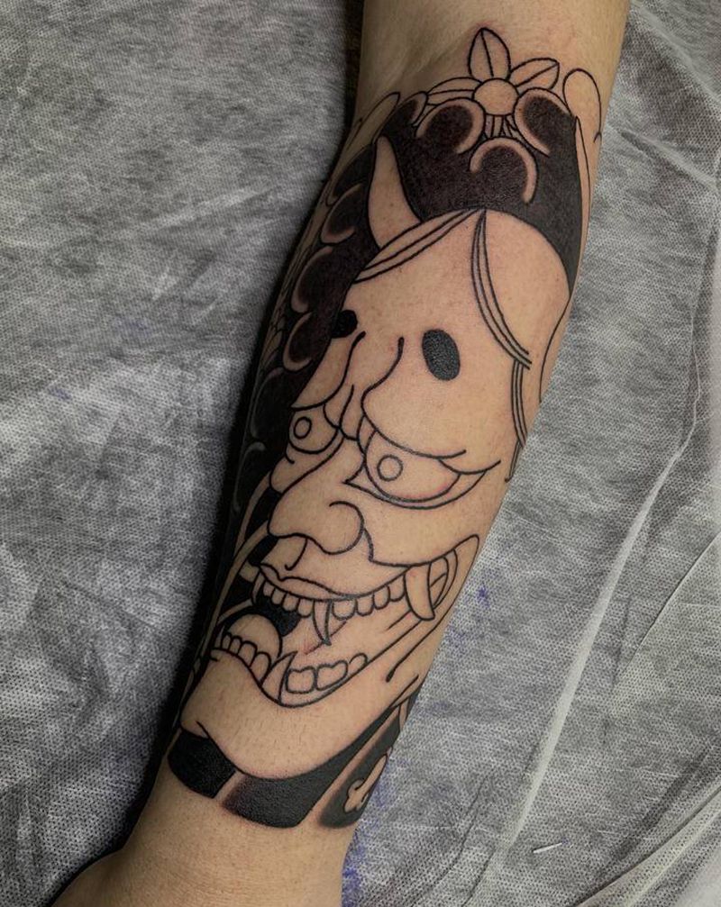 班若纹身图片_手臂老传统班若纹身图案