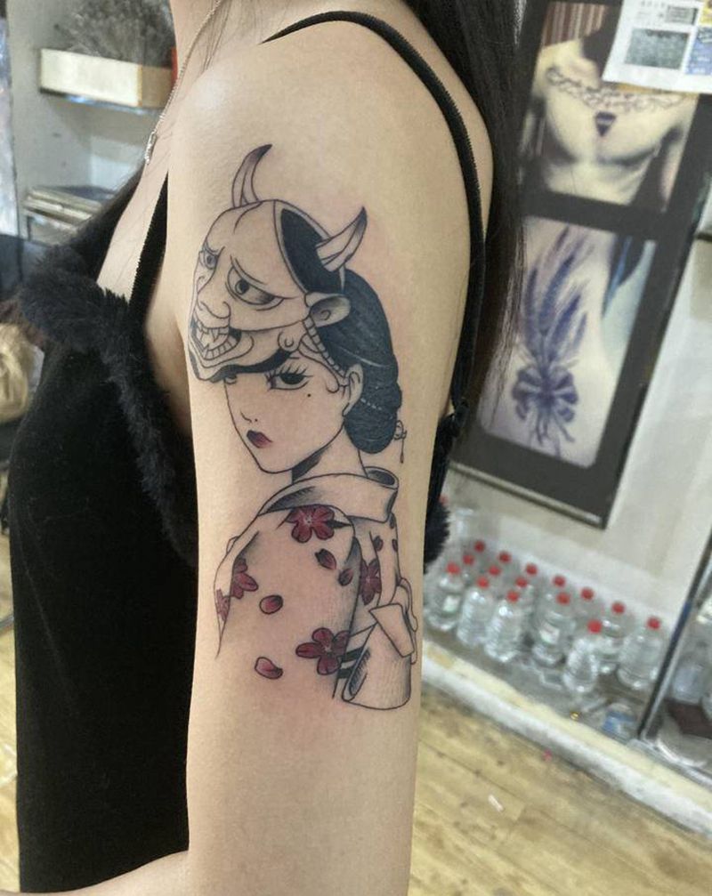 艺姬纹身图片_手臂纹身图案