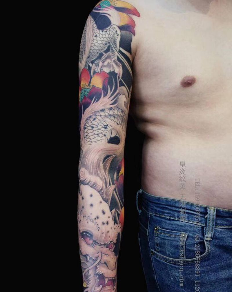 白龙纹身图片_手臂纹身图案