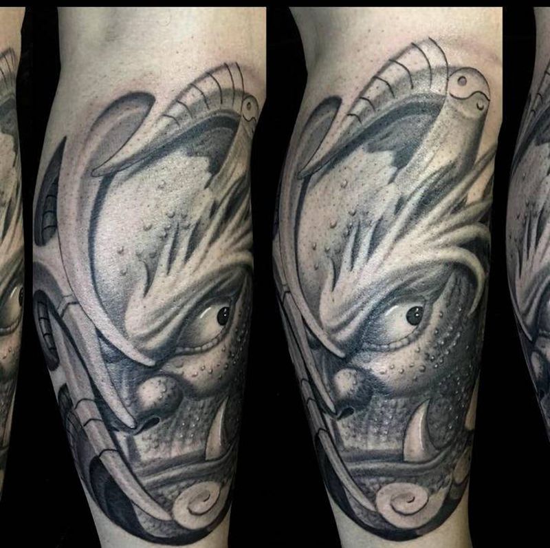 2018年作品.总时间6个小时纹身图片_腿部纹身图案