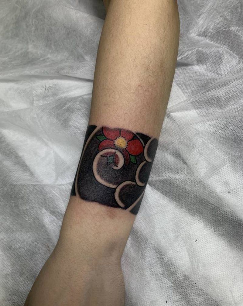 臂环纹身图片_手臂老传统纹身图案