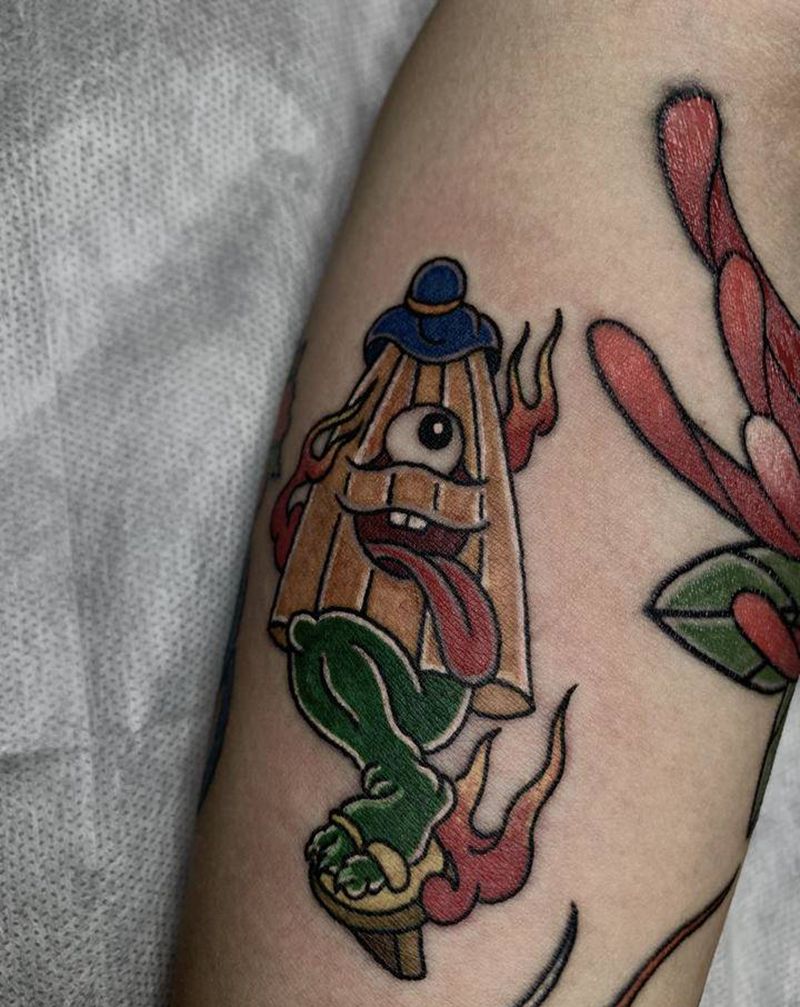 伞妖纹身图片_手臂老传统纹身图案