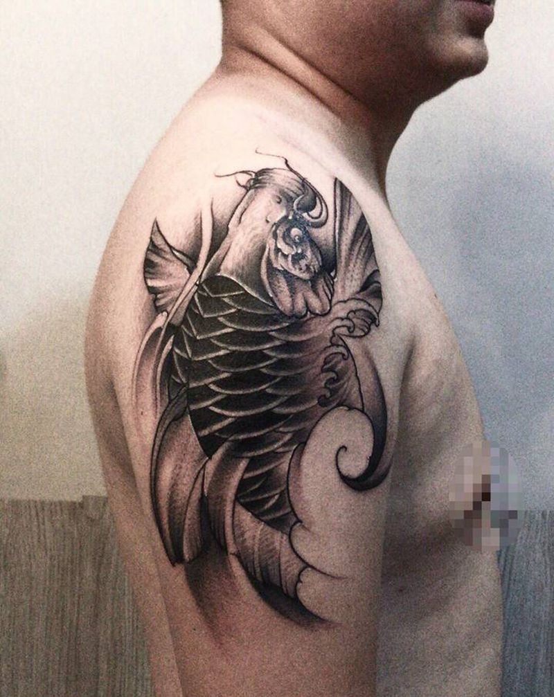 遮盖纹身图片_水墨纹身图案