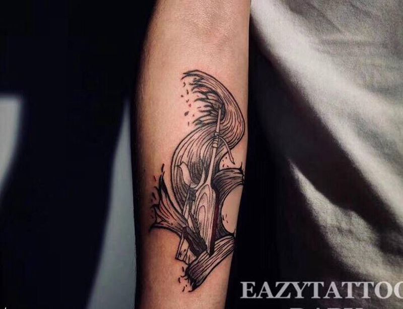 断桨纹身图片_手部纹身图案