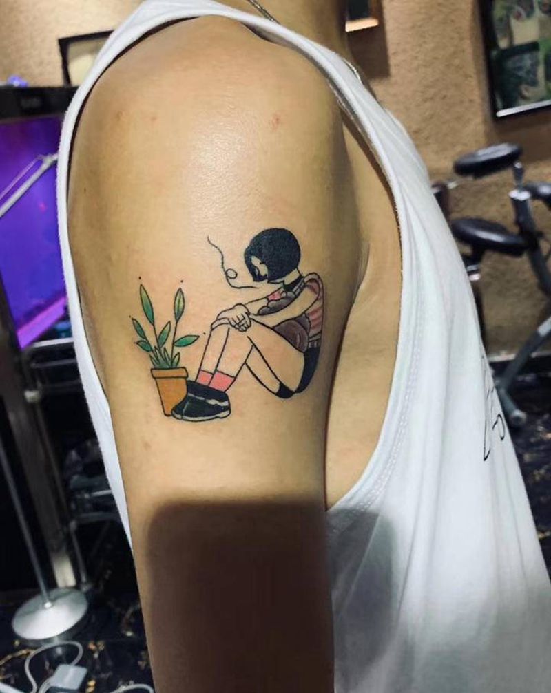 小清新纹身图片_手臂新传统纹身图案