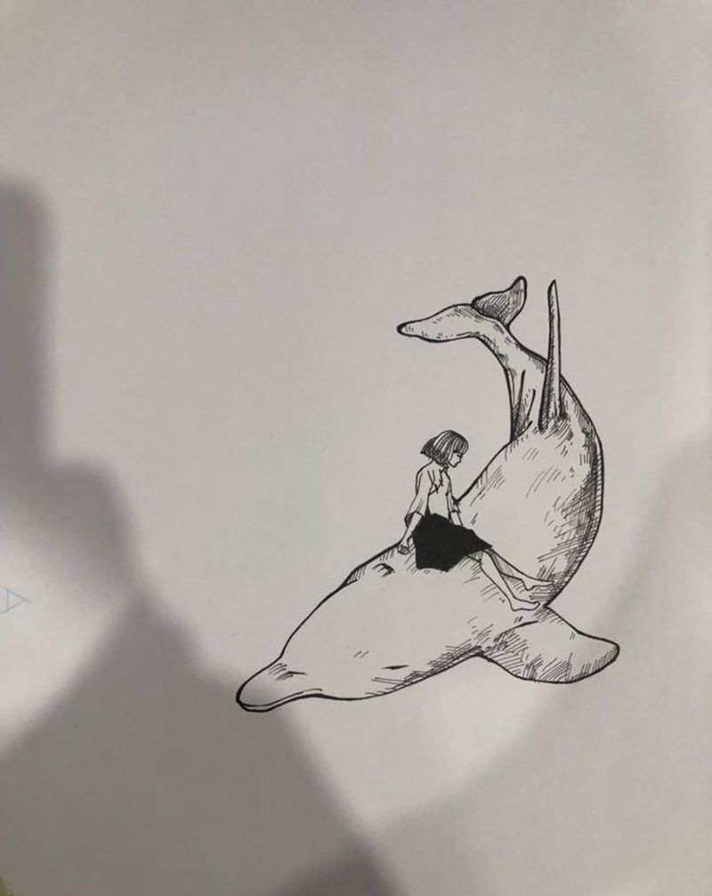 原创插画图纹身图片_手臂几何纹身图案