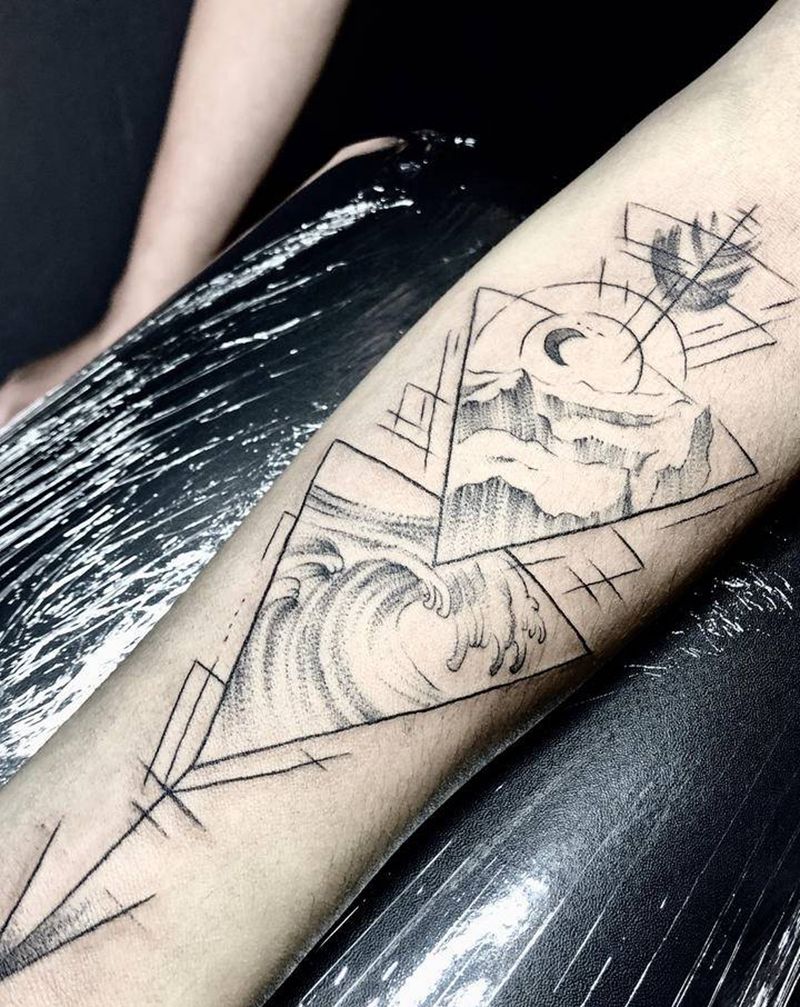 几何图案纹身图片_手臂几何纹身图案