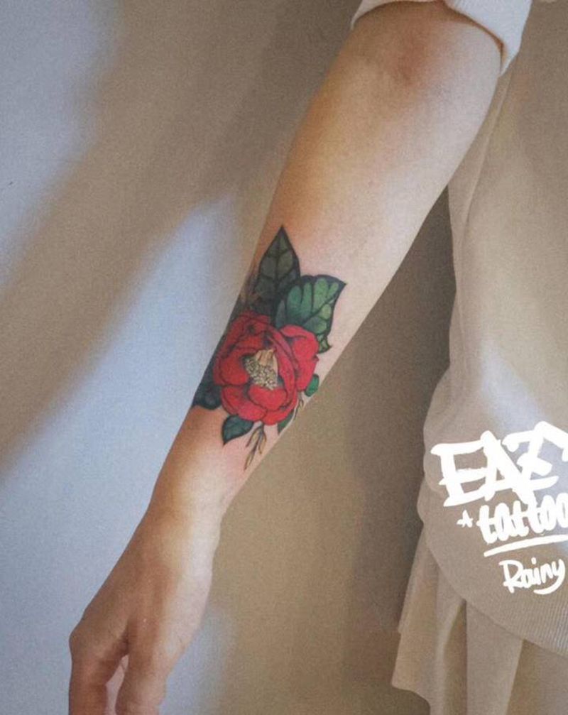 一朵花纹身图片_手臂手部New School花纹身图案